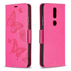 Coque Portefeuille Livre Cuir Etui Clapet L10 pour Nokia 2.4 Rose Rouge