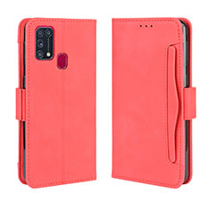 Coque Portefeuille Livre Cuir Etui Clapet L10 pour Samsung Galaxy M21s Rouge