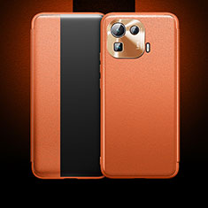 Coque Portefeuille Livre Cuir Etui Clapet L10 pour Xiaomi Mi 11 Pro 5G Orange