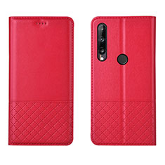 Coque Portefeuille Livre Cuir Etui Clapet L12 pour Huawei Honor 9C Rouge