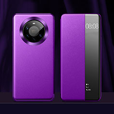 Coque Portefeuille Livre Cuir Etui Clapet L12 pour Huawei Mate 40 Pro+ Plus Violet