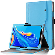 Coque Portefeuille Livre Cuir Etui Clapet L12 pour Huawei MediaPad M6 10.8 Bleu Ciel