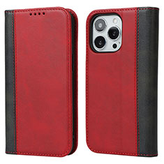 Coque Portefeuille Livre Cuir Etui Clapet L13 pour Apple iPhone 14 Pro Rouge