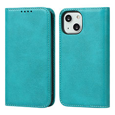 Coque Portefeuille Livre Cuir Etui Clapet L14 pour Apple iPhone 14 Plus Bleu Ciel