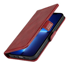 Coque Portefeuille Livre Cuir Etui Clapet L15 pour Apple iPhone 13 Rouge