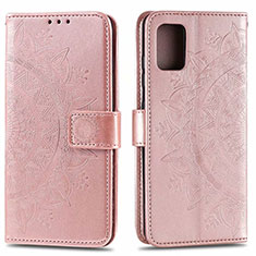 Coque Portefeuille Livre Cuir Etui Clapet L15 pour Samsung Galaxy A51 5G Or Rose
