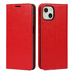 Coque Portefeuille Livre Cuir Etui Clapet L17 pour Apple iPhone 14 Rouge