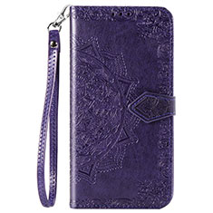 Coque Portefeuille Livre Cuir Etui Clapet L18 pour Huawei Y7p Violet
