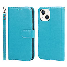 Coque Portefeuille Livre Cuir Etui Clapet L19 pour Apple iPhone 13 Mini Bleu Ciel