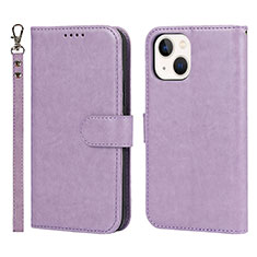 Coque Portefeuille Livre Cuir Etui Clapet L19 pour Apple iPhone 13 Mini Violet Clair