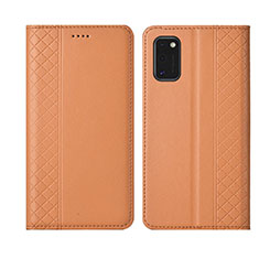 Coque Portefeuille Livre Cuir Etui Clapet L21 pour Samsung Galaxy A41 Orange