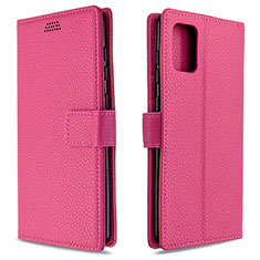 Coque Portefeuille Livre Cuir Etui Clapet L22 pour Samsung Galaxy A71 5G Rose Rouge