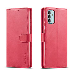 Coque Portefeuille Livre Cuir Etui Clapet LC1 pour Samsung Galaxy M23 5G Rose Rouge