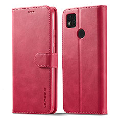 Coque Portefeuille Livre Cuir Etui Clapet LC1 pour Xiaomi Redmi 9C Rose Rouge