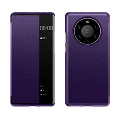 Coque Portefeuille Livre Cuir Etui Clapet LF1 pour Huawei Mate 40 Pro+ Plus Violet