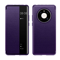 Coque Portefeuille Livre Cuir Etui Clapet LF1 pour Huawei Mate 40 Pro Violet