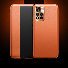 Coque Portefeuille Livre Cuir Etui Clapet LF1 pour Xiaomi Poco X4 NFC Orange