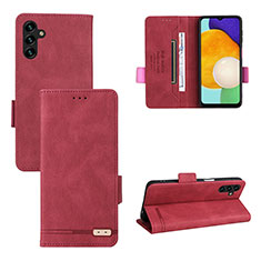 Coque Portefeuille Livre Cuir Etui Clapet LZ3 pour Samsung Galaxy A04s Rouge