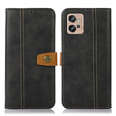 Coque Portefeuille Livre Cuir Etui Clapet M01L pour Motorola Moto G32 Noir