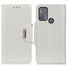 Coque Portefeuille Livre Cuir Etui Clapet M01L pour Motorola Moto G50 Blanc