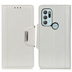 Coque Portefeuille Livre Cuir Etui Clapet M01L pour Motorola Moto G60s Blanc