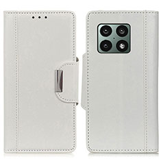 Coque Portefeuille Livre Cuir Etui Clapet M01L pour OnePlus 10 Pro 5G Blanc