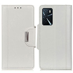 Coque Portefeuille Livre Cuir Etui Clapet M01L pour Oppo A16 Blanc