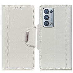 Coque Portefeuille Livre Cuir Etui Clapet M01L pour Oppo Reno6 Pro 5G Blanc