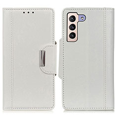 Coque Portefeuille Livre Cuir Etui Clapet M01L pour Samsung Galaxy S21 5G Blanc