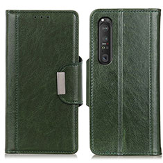 Coque Portefeuille Livre Cuir Etui Clapet M01L pour Sony Xperia 1 III Vert
