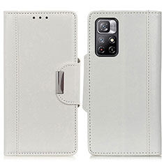 Coque Portefeuille Livre Cuir Etui Clapet M01L pour Xiaomi Redmi Note 11S 5G Blanc