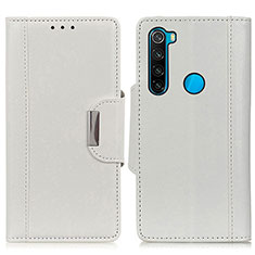 Coque Portefeuille Livre Cuir Etui Clapet M01L pour Xiaomi Redmi Note 8 (2021) Blanc