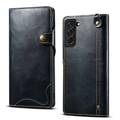 Coque Portefeuille Livre Cuir Etui Clapet M01T pour Samsung Galaxy S21 5G Bleu