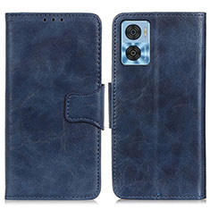 Coque Portefeuille Livre Cuir Etui Clapet M02L pour Motorola Moto E22 Bleu