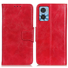 Coque Portefeuille Livre Cuir Etui Clapet M02L pour Motorola Moto E22 Rouge
