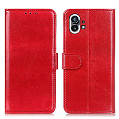 Coque Portefeuille Livre Cuir Etui Clapet M02L pour Nothing Phone 1 Rouge