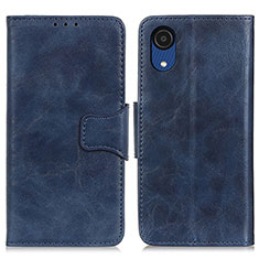 Coque Portefeuille Livre Cuir Etui Clapet M02L pour Samsung Galaxy A03 Core Bleu