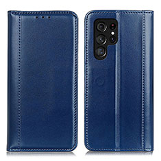 Coque Portefeuille Livre Cuir Etui Clapet M02L pour Samsung Galaxy S21 Ultra 5G Bleu