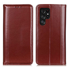 Coque Portefeuille Livre Cuir Etui Clapet M02L pour Samsung Galaxy S21 Ultra 5G Marron