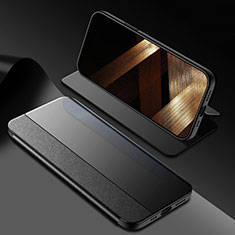 Coque Portefeuille Livre Cuir Etui Clapet M03 pour Apple iPhone 15 Pro Noir