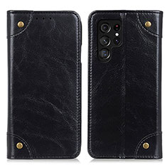 Coque Portefeuille Livre Cuir Etui Clapet M04L pour Samsung Galaxy S23 Ultra 5G Noir