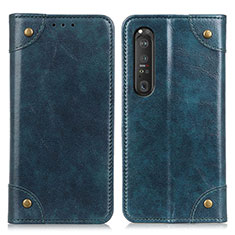 Coque Portefeuille Livre Cuir Etui Clapet M04L pour Sony Xperia 1 III Bleu