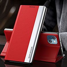 Coque Portefeuille Livre Cuir Etui Clapet M05 pour Apple iPhone 13 Mini Rouge