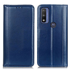 Coque Portefeuille Livre Cuir Etui Clapet M05L pour Motorola Moto G Pure Bleu