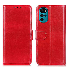 Coque Portefeuille Livre Cuir Etui Clapet M05L pour Motorola Moto G22 Rouge