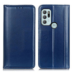 Coque Portefeuille Livre Cuir Etui Clapet M05L pour Motorola Moto G60s Bleu