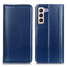 Coque Portefeuille Livre Cuir Etui Clapet M05L pour Samsung Galaxy S21 5G Bleu