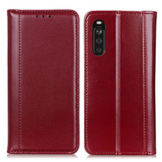 Coque Portefeuille Livre Cuir Etui Clapet M05L pour Sony Xperia 10 III Rouge
