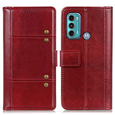 Coque Portefeuille Livre Cuir Etui Clapet M06L pour Motorola Moto G40 Fusion Rouge