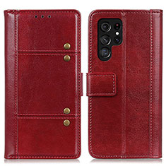 Coque Portefeuille Livre Cuir Etui Clapet M06L pour Samsung Galaxy S21 Ultra 5G Rouge